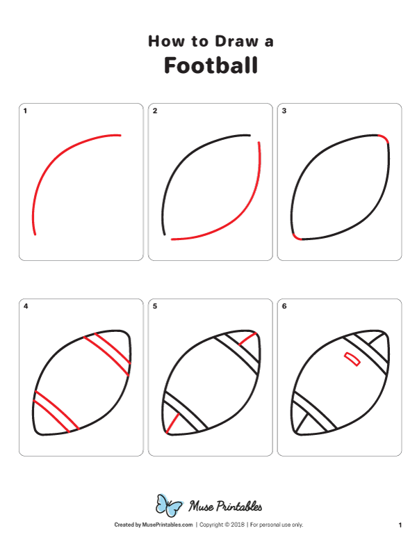 How to Draw a Football - Printable Tutorial
