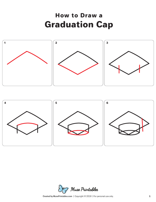 How to Draw a Graduation Cap - Printable Tutorial