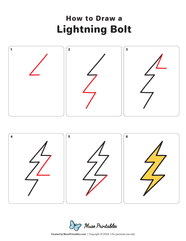How to Draw a Lightning Bolt - Printable Tutorial