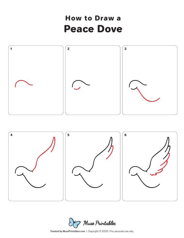 How to Draw a Peace Dove - Printable Tutorial