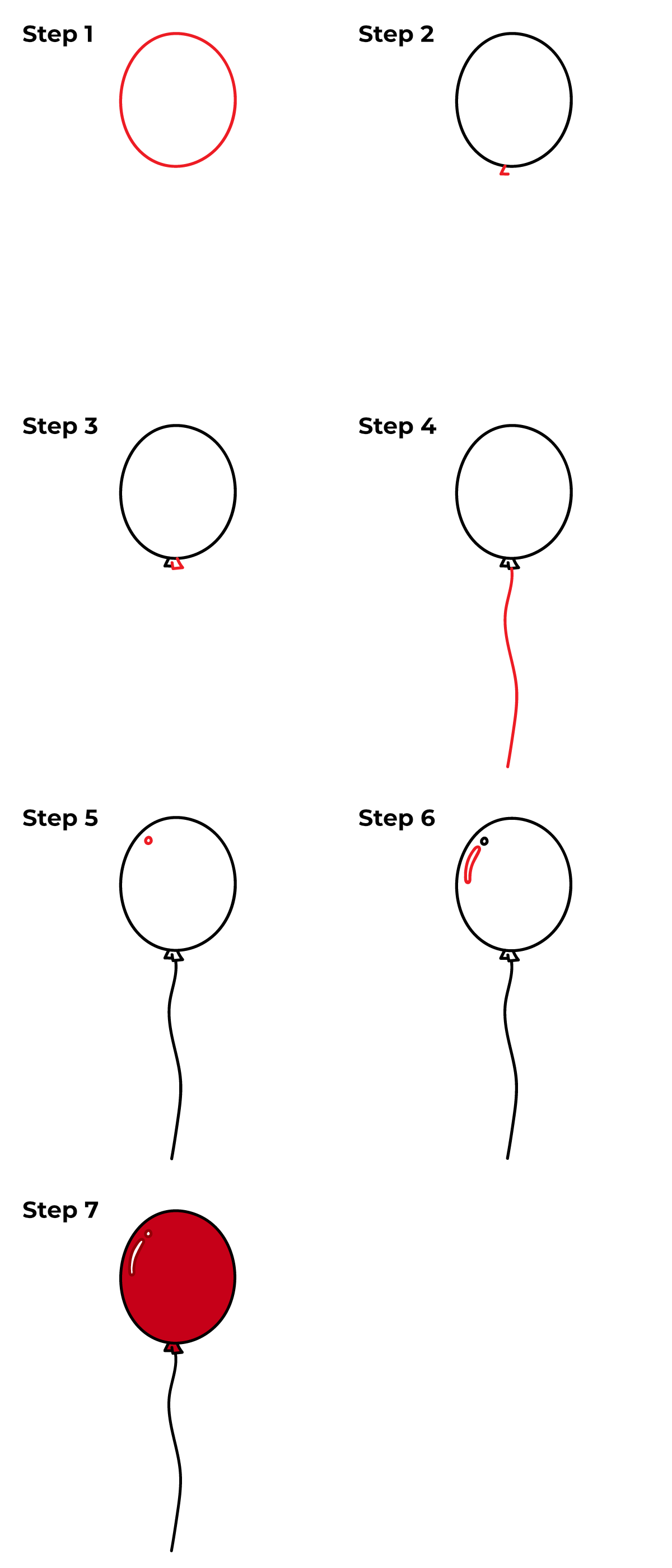 How to Draw a Balloon - Printable Tutorial