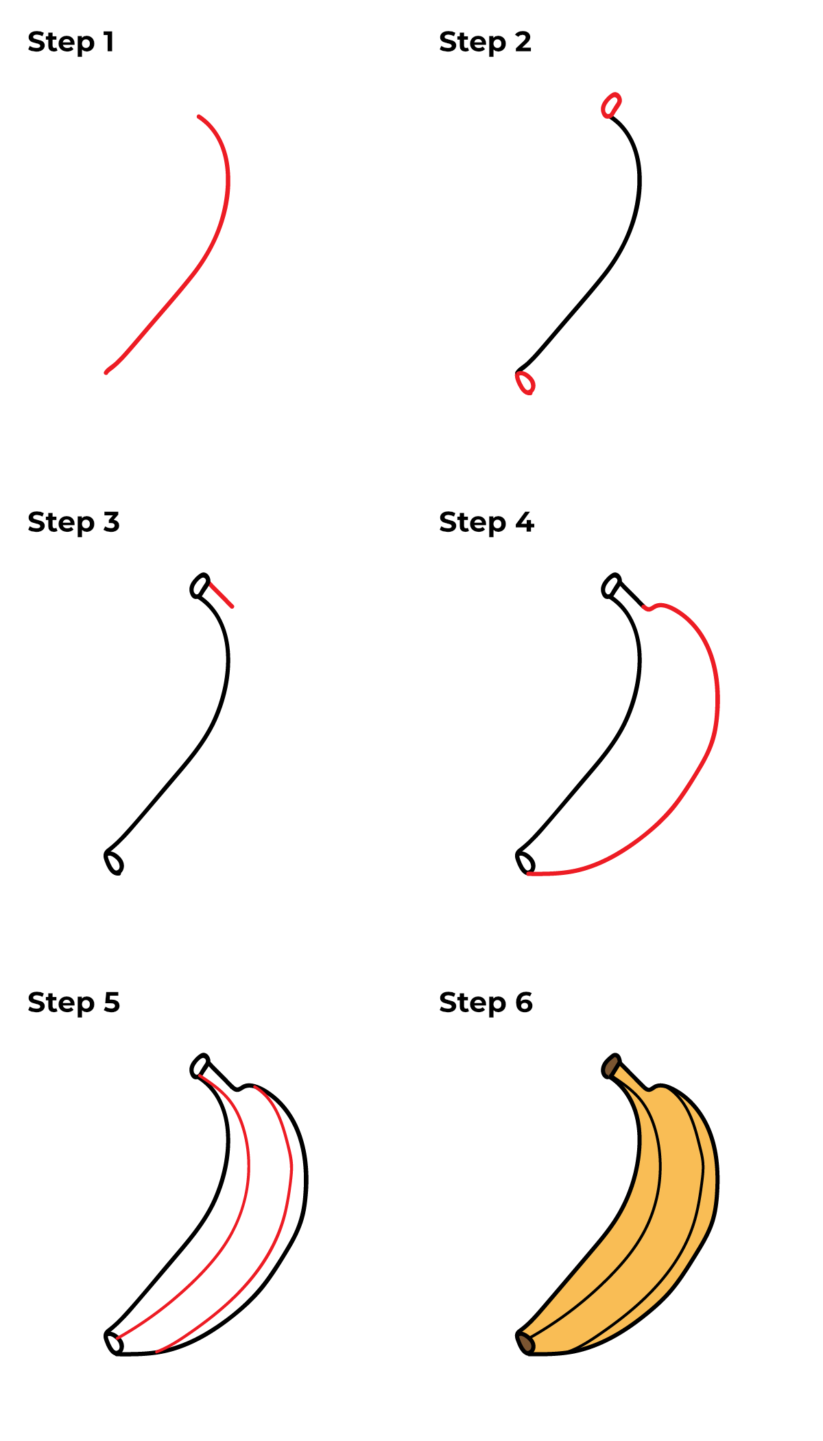 How to Draw a Banana - Printable Tutorial