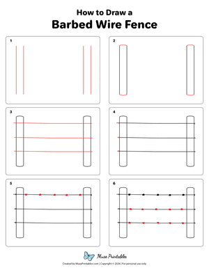 How to Draw a Barbed Wire Fence