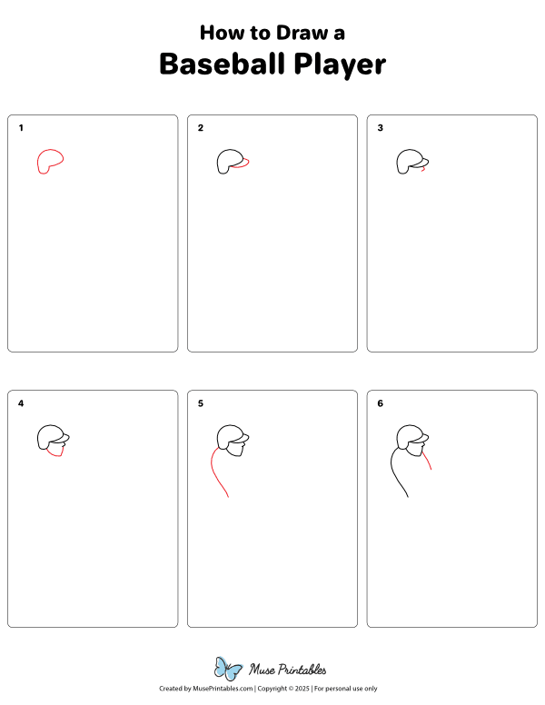 How to Draw a Baseball Player - Printable Tutorial