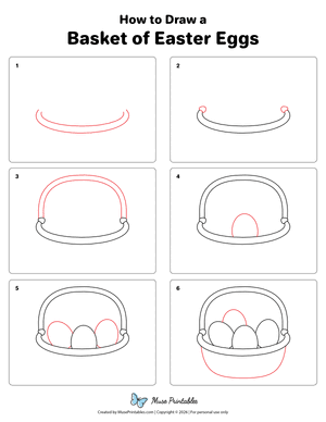 Basket of Easter Eggs Drawing Tutorial