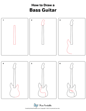 Bass Guitar Drawing Tutorial