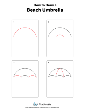 How to Draw a Beach Umbrella