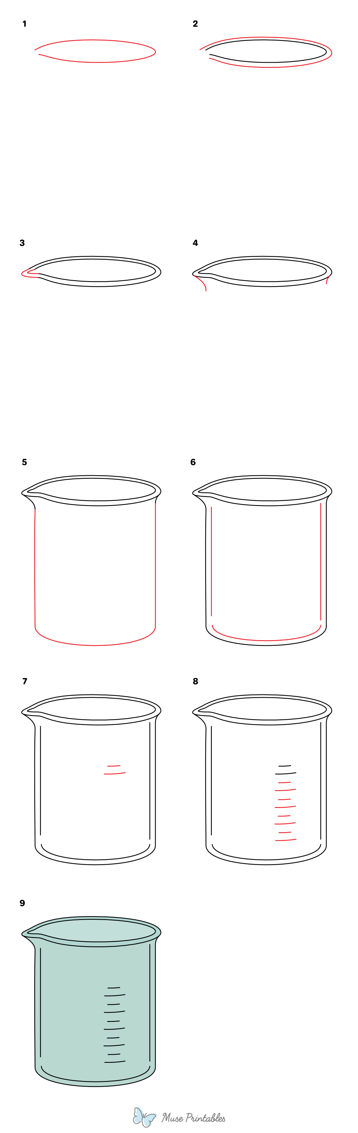 How to Draw a Beaker - Printable Tutorial