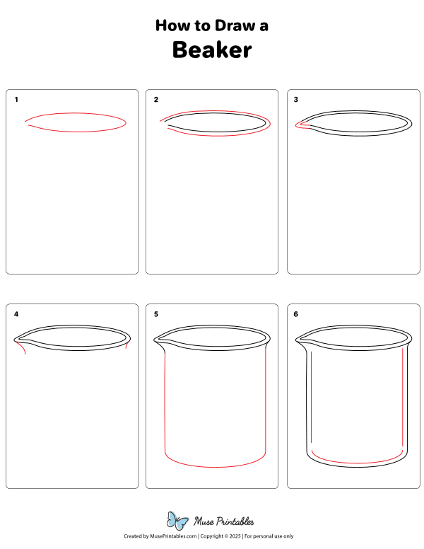 How to Draw a Beaker - Printable Tutorial
