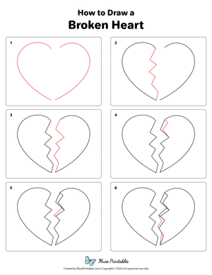 Broken Heart Drawing Tutorial