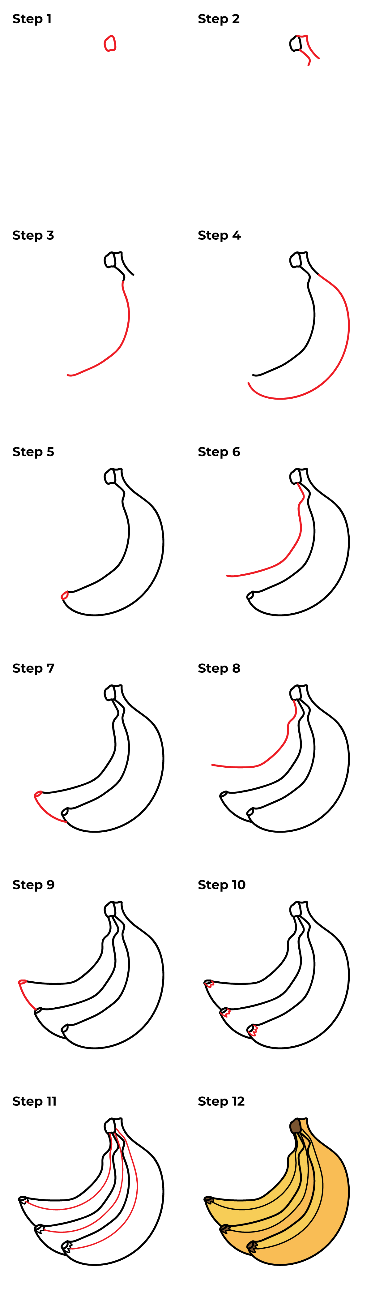 Banana Drawing PNG Image for Free Download