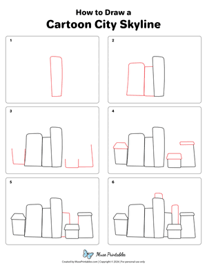 Cartoon City Skyline Drawing Tutorial