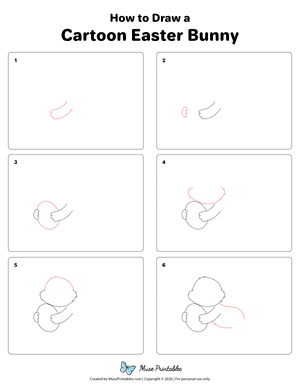 Cartoon Easter Bunny Drawing Tutorial