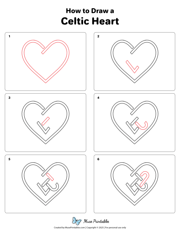How to Draw a Celtic Heart - Printable Tutorial