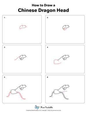 How to Draw a Chinese Dragon Head