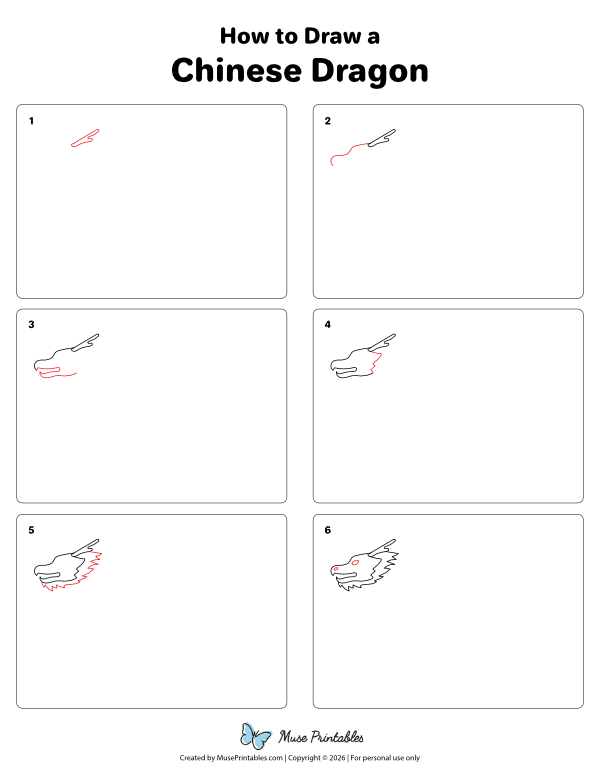 How to Draw a Chinese Dragon - Printable Tutorial