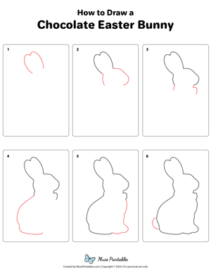 Chocolate Easter Bunny Drawing Tutorial