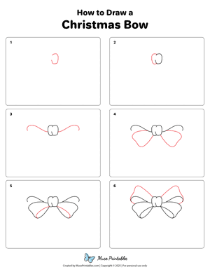 How to Draw a Christmas Bow