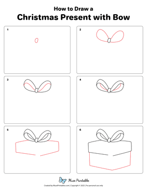 How to Draw a Christmas Present With Bow