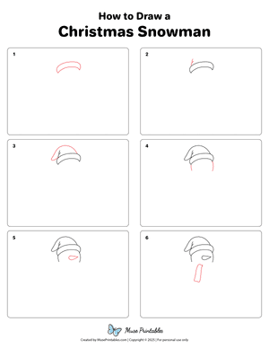 How to Draw a Christmas Snowman