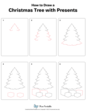 How to Draw a Christmas Tree With Presents