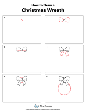 How to Draw a Christmas Wreath
