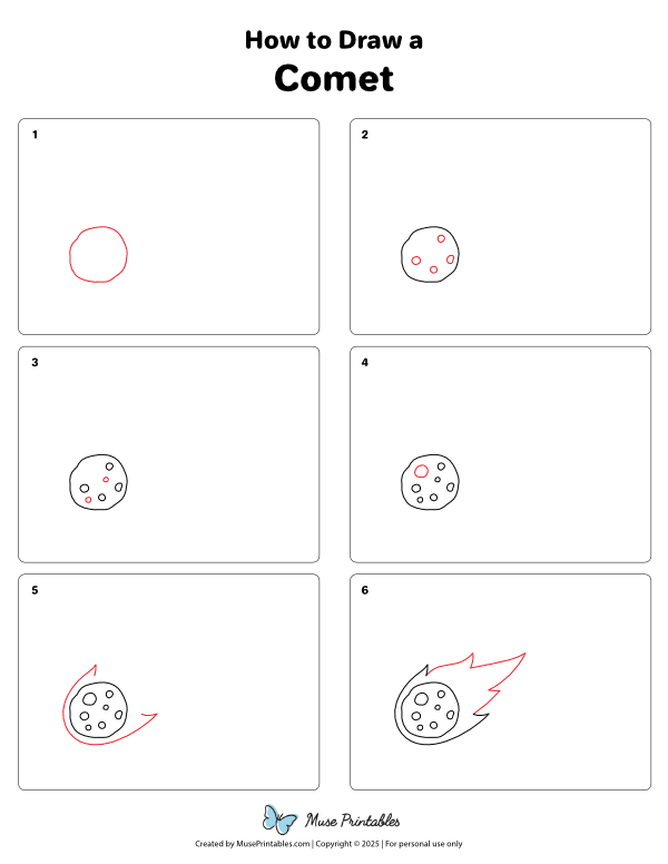 How to Draw a Comet - Printable Tutorial