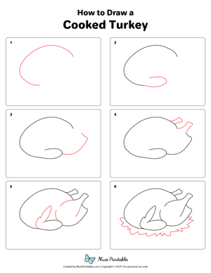 How to Draw a Cooked Turkey