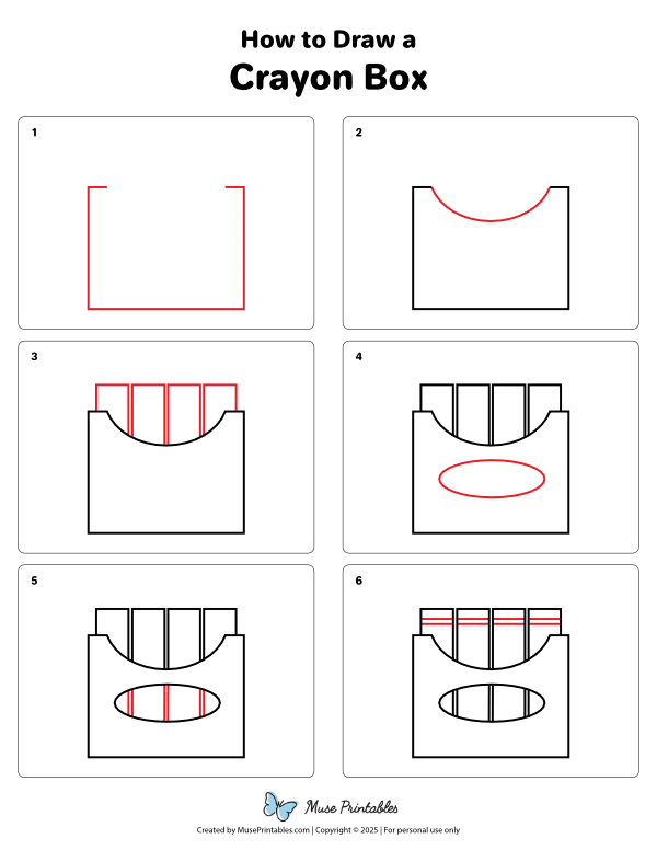 How to Draw a Crayon Box - Printable Tutorial