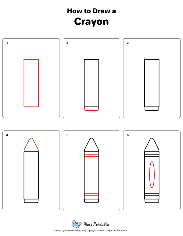 How to Draw a Crayon - Printable Tutorial
