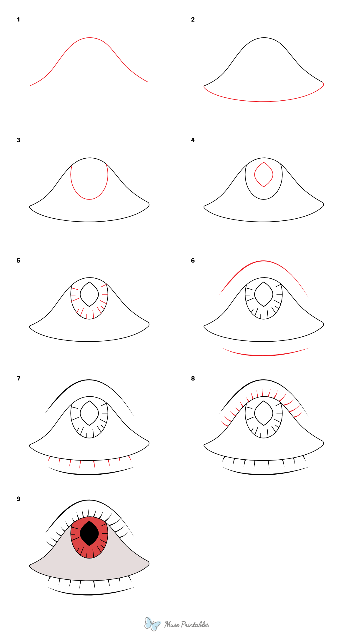 How to Draw a Creepy Eye - Printable Tutorial
