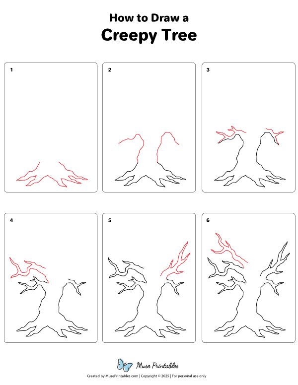 How to Draw a Creepy Tree - Printable Tutorial
