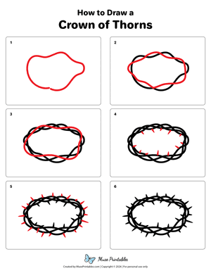 Crown of Thorns Drawing Tutorial