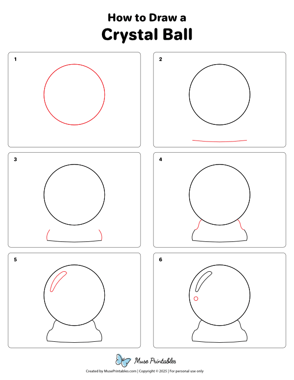 How to Draw a Crystal Ball - Printable Tutorial