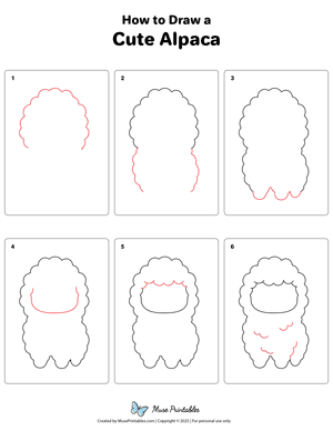 How to Draw a Cute Alpaca