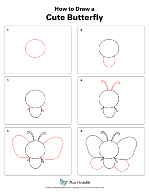 How to Draw a Cute Butterfly