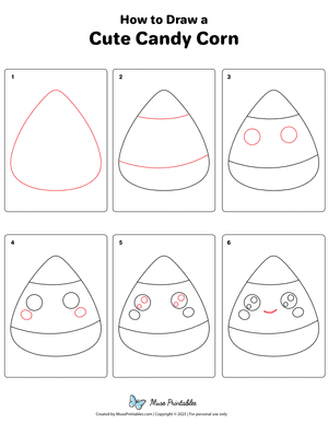 How to Draw a Cute Candy Corn