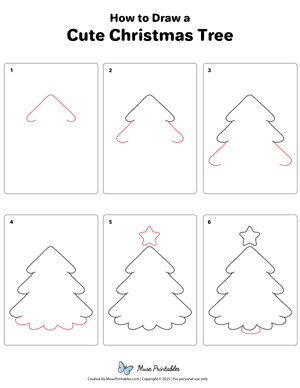 How to Draw a Cute Christmas Tree