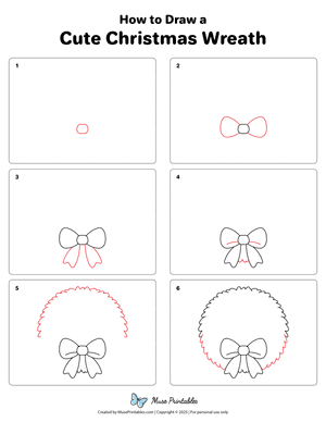 How to Draw a Cute Christmas Wreath