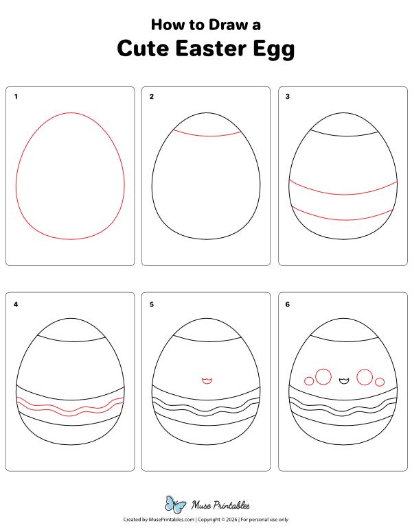 How to Draw a Cute Easter Egg - Printable Tutorial