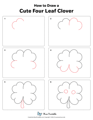 How to Draw a Cute Four Leaf Clover