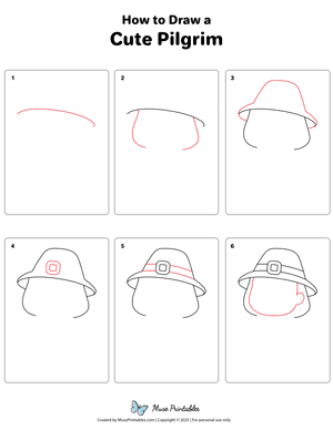 How to Draw a Cute Pilgrim