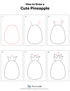 How to Draw a Cute Pineapple