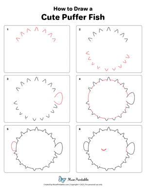 How to Draw a Cute Puffer Fish
