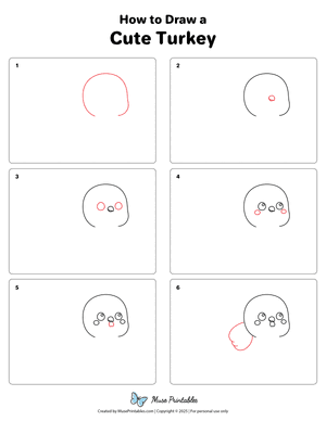 How to Draw a Cute Turkey