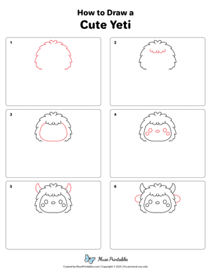 Cute Yeti Drawing Tutorial