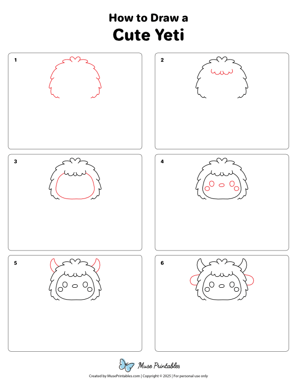 How to Draw a Cute Yeti - Printable Tutorial