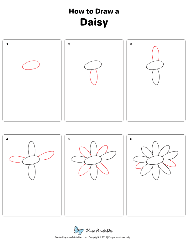 How to Draw a Daisy - Printable Tutorial