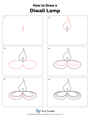 How to Draw a Diwali Lamp