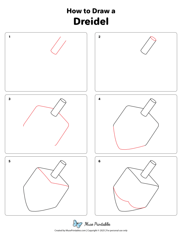 How to Draw a Dreidel - Printable Tutorial